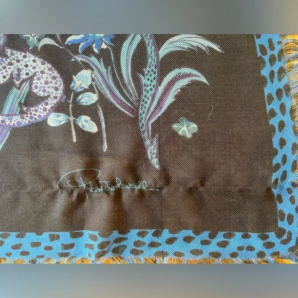 Roberto Cavalli Floral Modal Scarf/Wrap - Picture 12 of 12